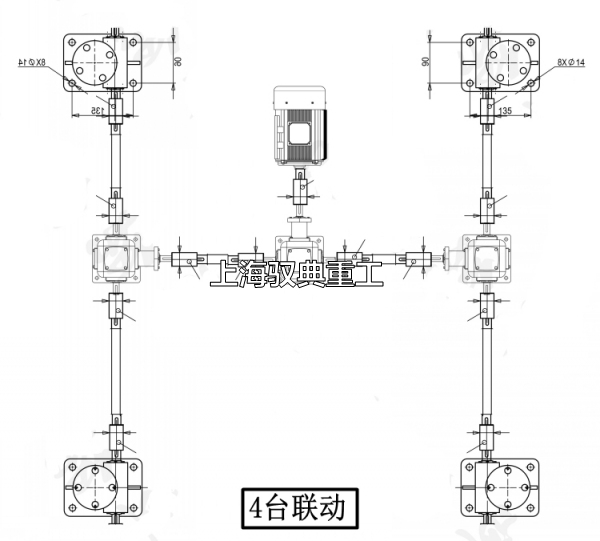 絲桿升降機平臺四臺聯動